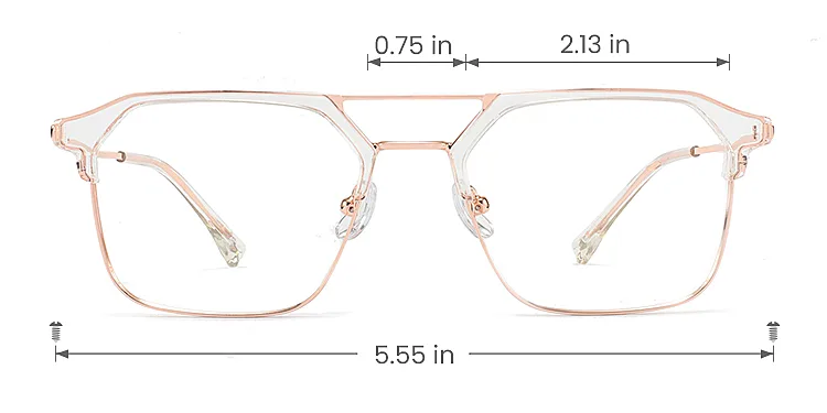 Kiki clear rose gold   Plastic  Eyeglasses, size view