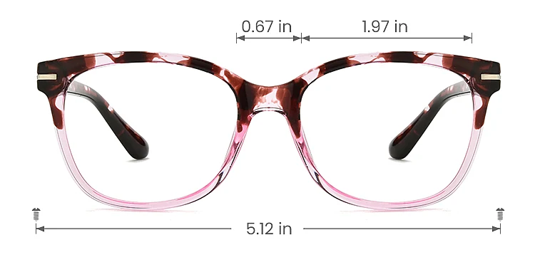 Rita pink tortoise   TR90  Eyeglasses, size view