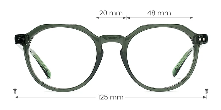 Chrissie dark green   Plastic  Eyeglasses, size view