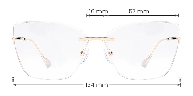 Pixie gold clear   Metal  Eyeglasses, size view
