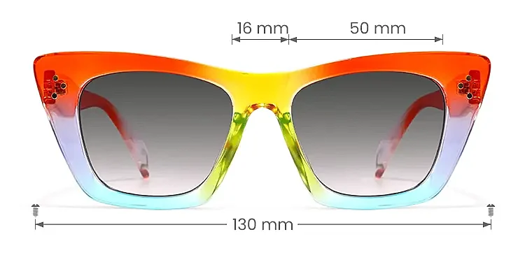 Windy rainbow   Plastic  Sunglasses, size view