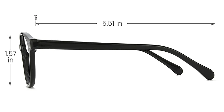 Brenda black   Acetate  Eyeglasses, size view