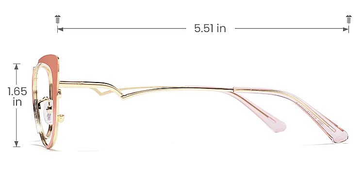 Rieko orange   Metal  Eyeglasses, size view