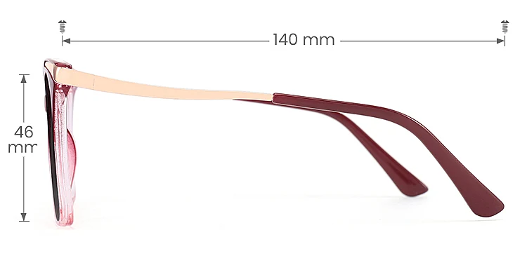 Sine red pink   Plastic  Sunglasses, size view