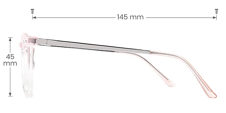 Jocelin pink clear   Plastic  Eyeglasses, size view