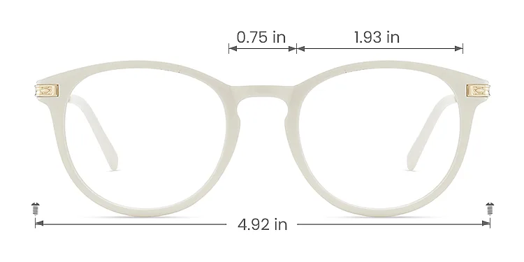 Karida white   Plastic  Eyeglasses, size view