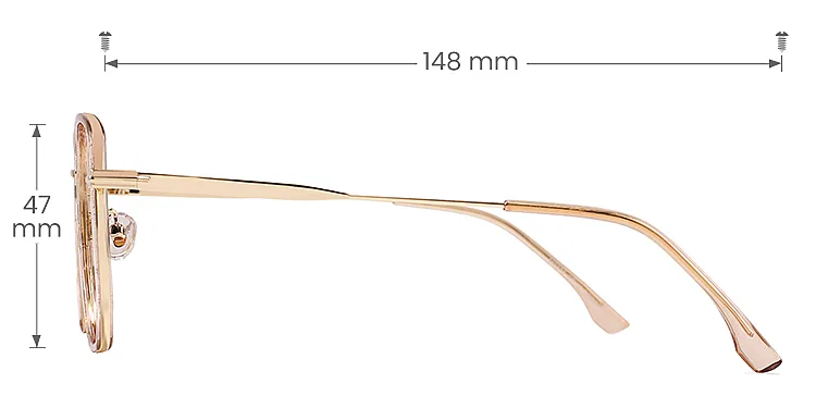 Clady champagne   Plastic  Eyeglasses, size view