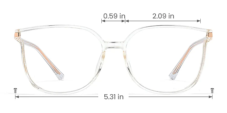 Aysun clear   Plastic  Eyeglasses, size view