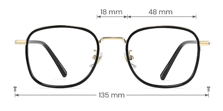 Shira black   Plastic  Eyeglasses, size view