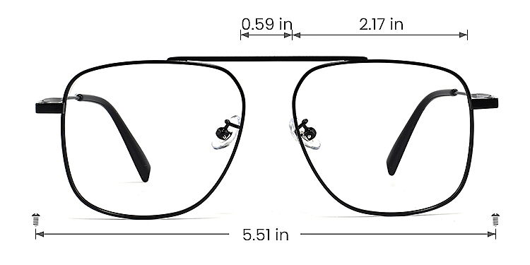 Karter black   Metal  Eyeglasses, size view