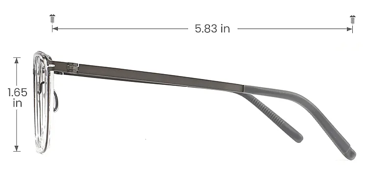 Marin clear grey gun   Plastic  Eyeglasses, size view