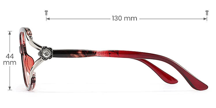 Dor red   Plastic  Eyeglasses, size view
