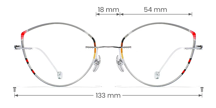 Naila silver floral   Titanium  Eyeglasses, size view