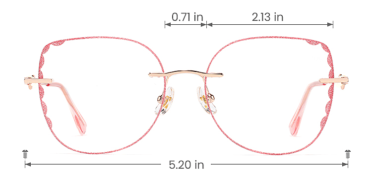 Elvira rose gold pink   Metal  Eyeglasses, size view