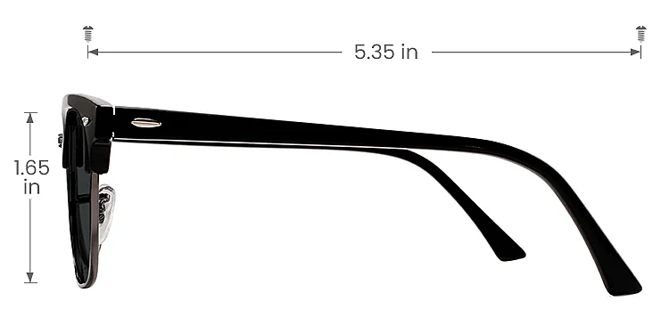 Forest black gun   Metal  Sunglasses, size view