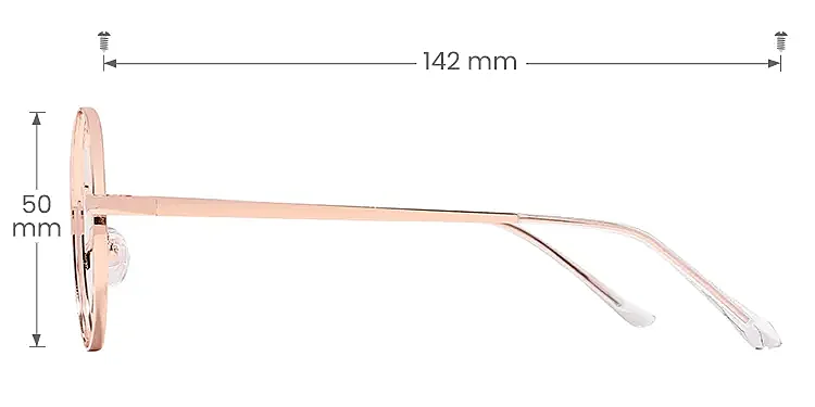 Ransey rose gold   Metal  Eyeglasses, size view