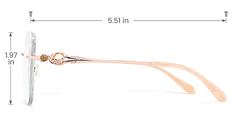 Citrine rose gold silver   Metal  Eyeglasses, size view