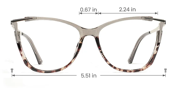 Louisa grey leopard   Plastic  Eyeglasses, size view