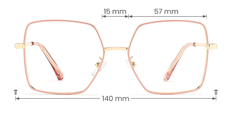 Alona pink   Metal  Eyeglasses, size view