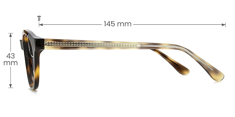 Eva warm tortoise   Acetate  Eyeglasses, size view