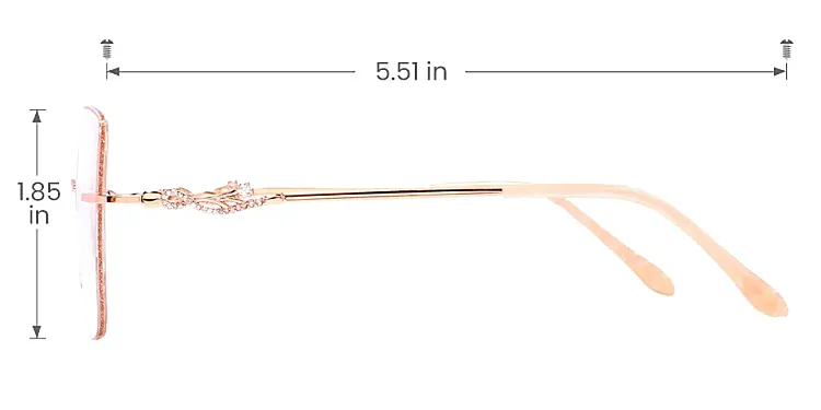 Winky rose gold pink   Metal  Eyeglasses, size view