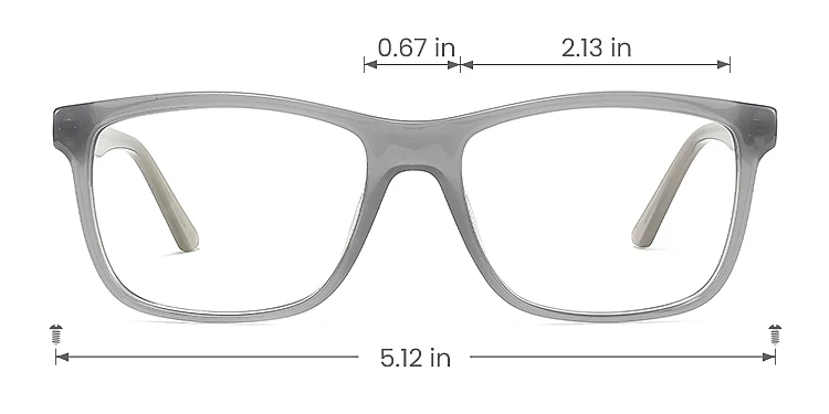 Abbott clear grey   Acetate  Eyeglasses, size view