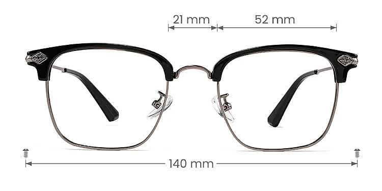 Emeka black gun   Metal  Eyeglasses, size view