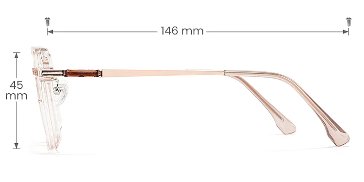 Sandy champagne   Plastic  Eyeglasses, size view