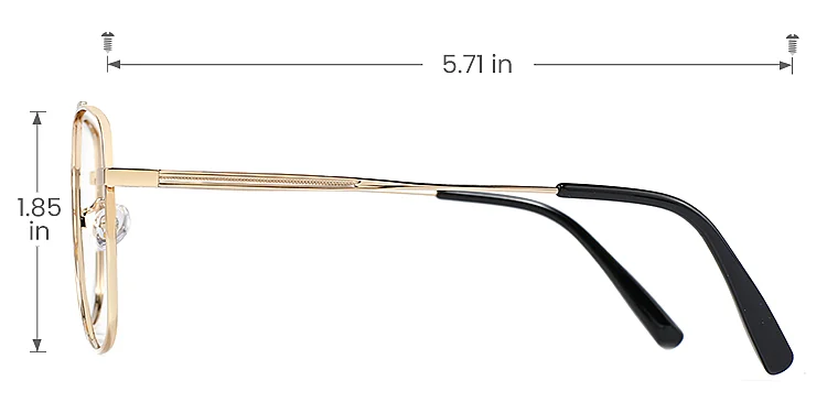 Karter gold   Metal  Eyeglasses, size view