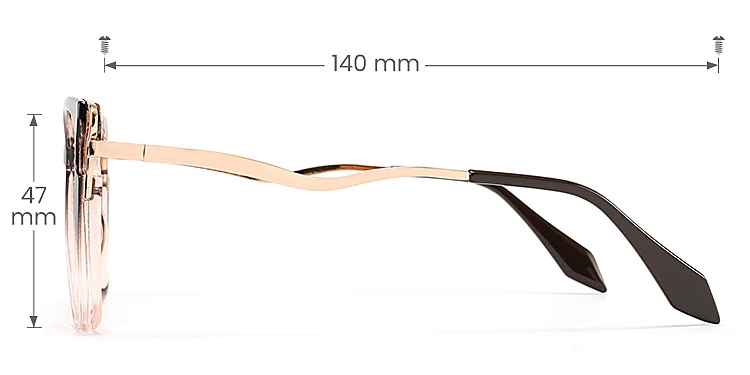 Wallis black brown   TR90  Eyeglasses, size view