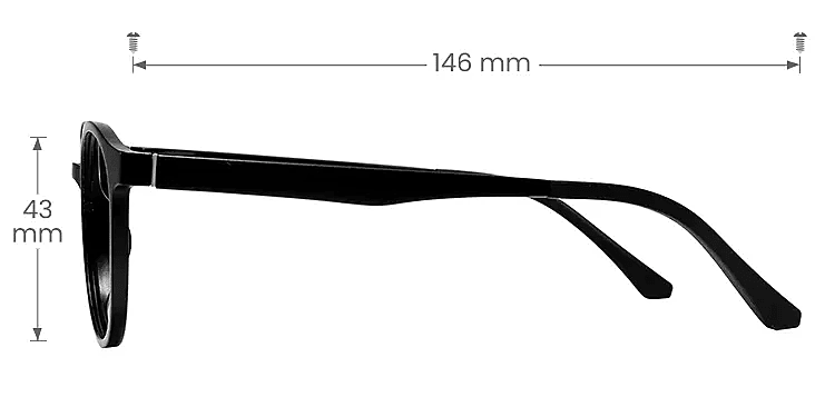 Gale black   Plastic  Eyeglasses, size view