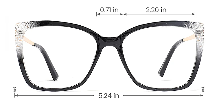 Monie black   TR90  Eyeglasses, size view