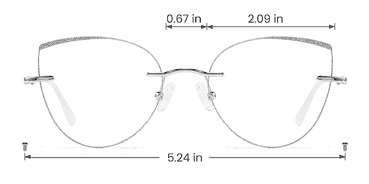 Glamour silver   Metal  Eyeglasses, size view