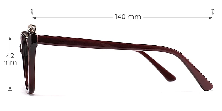 Joleen burgundy   Acetate  Eyeglasses, size view