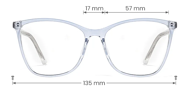 Harary clear blue   Plastic  Eyeglasses, size view
