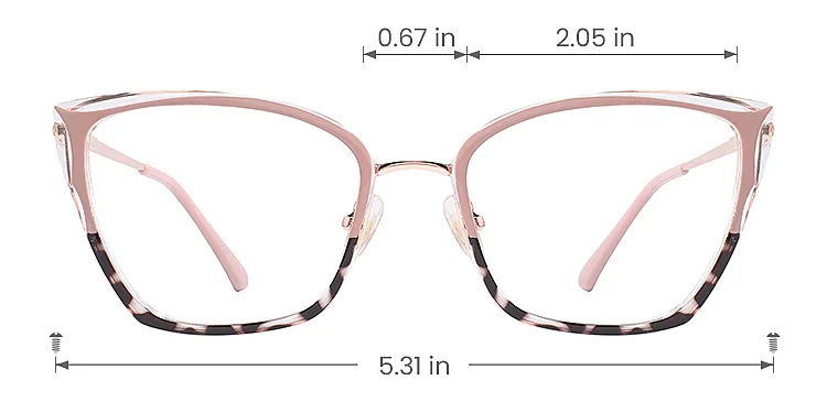 Brillant pink petal tortoise   Plastic  Eyeglasses, size view