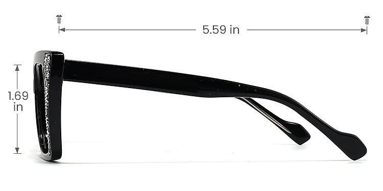 Tolek black   Plastic  Eyeglasses, size view