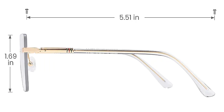 Jesse gold clear   Metal  Eyeglasses, size view