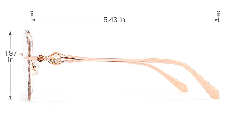 Isabel rose gold   Metal  Eyeglasses, size view