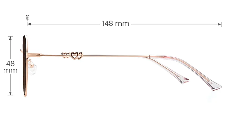 Megan rose gold   Metal  Sunglasses, size view