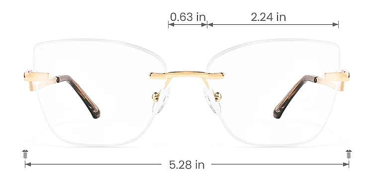 Pixie gold black tortoise   Metal  Eyeglasses, size view