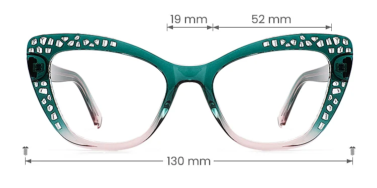 Taina emerald green pink   Plastic  Eyeglasses, size view