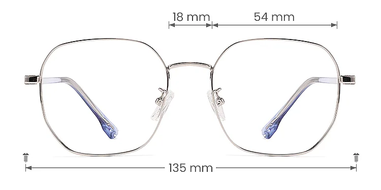 Mcgaffey silver   Metal  Eyeglasses, size view