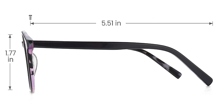 Mag black   Plastic  Eyeglasses, size view