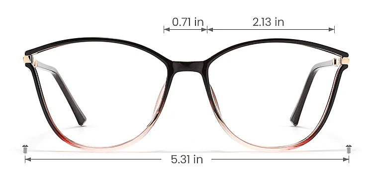 Darleen black pink   Plastic  Eyeglasses, size view