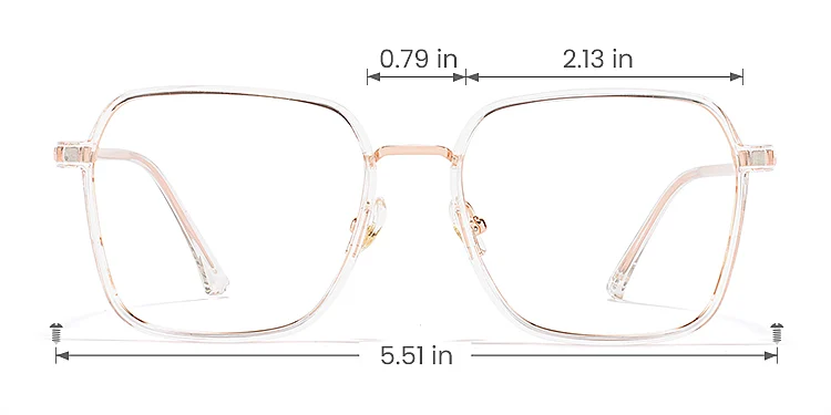 Diana clear rose gold   Plastic  Eyeglasses, size view