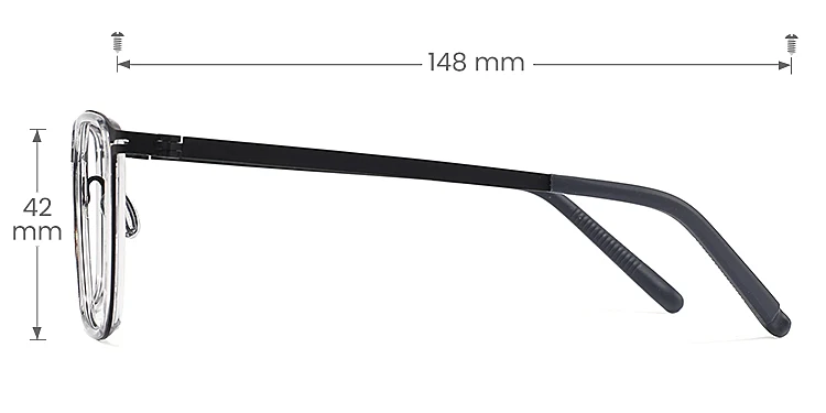 Marin clear grey black   Plastic  Eyeglasses, size view