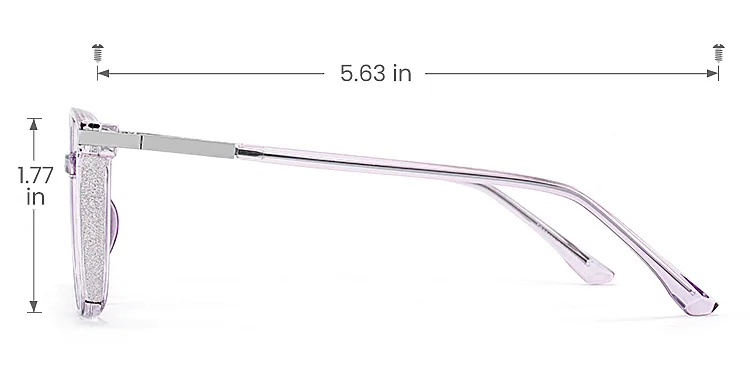 Aysun lavender   Plastic  Eyeglasses, size view