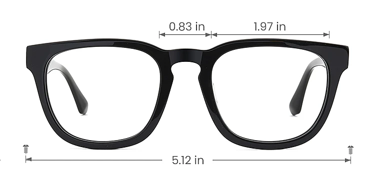 Daphne black   Acetate  Eyeglasses, size view