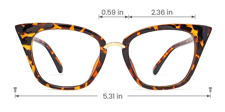 Fara yellow tortoise   Plastic  Eyeglasses, size view